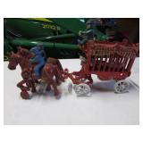 cast iron circus wagon team