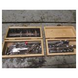 drill bits & blades w/wood boxes