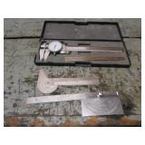 caliper w/case & machinest tools