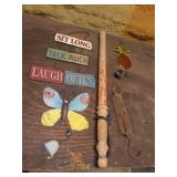 billy club,scales & yard decorations