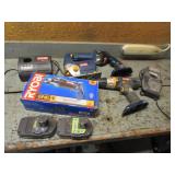 ryobi cordless drill set w/batteries & chargers