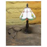 small lamp w/stained glass shade