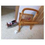 magazine rack & chrstmas sleigh