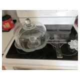 cake holder,stained glass cross & glass flower