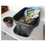 black tote,ribbons & items