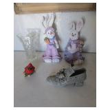 rabbits,show,vase & cardinal