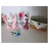 t.kinade lady figurines,basket & shoe