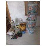 cracker jar,decorator boxes,umbrellas & items