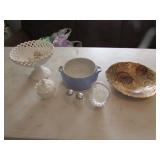 white fenton glass,hall dish & dish
