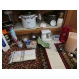 crock pot,pots,can opener & items