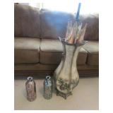 24" vase,decorator bottles & umbrella
