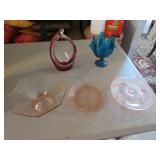 pink depression & art glass