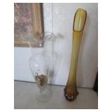 27" yellow vase & vase