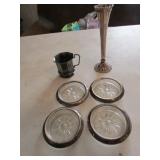plated vase,cup & coasters