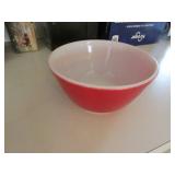 red pyrex bowl