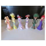 6 lady figurines incl;thomas kinkade