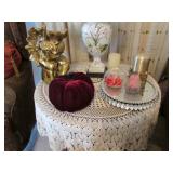 angel,purple pumpkin,tray w/items