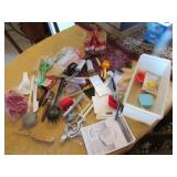 cracker jack tin,utencils & items