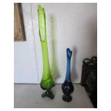 24" green vase & viking vase