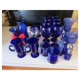 blue glass & salt n pepper