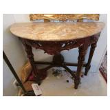 half moon marble top table