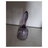 purple hand painted fenton bell