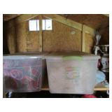 2 totes,lamps & items inside