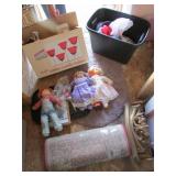 tote,dolls,rug & items