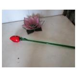 glass tulip & stained glass flower