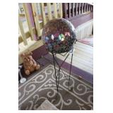 gazing ball w/stand