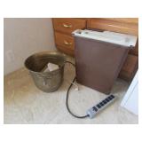 brass can & paper shredder