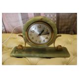 sessions green marble clock