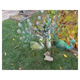 3 peacock yard decorations