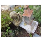 bench,concrete angel & decoration