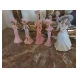 4 t.kinkade lady figurines & lady figurine