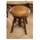 antique ball clawfoot organ stool
