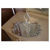 glass perfume bottle & tray