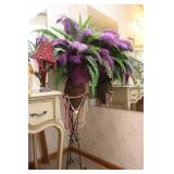 metal stand w/basket & necklaces