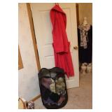 robe & black bag of soft good