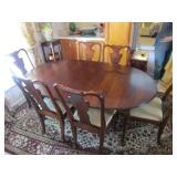 statton dining room table w/chairs & leave