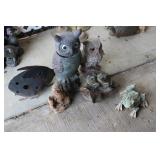 yard decorations incl:owls