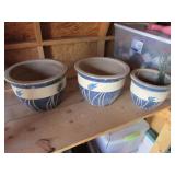 3 flower pots