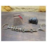 cow bell,bear figurine & item