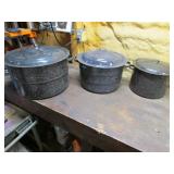 3 canning pots w/lids