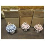 3 sandizell dresden porcelain figurines w/boxes
