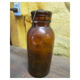 half gallon amber Lightning fruit jar