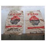 2 farm bureau co-op feed sacks martin county