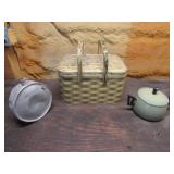 canteen,pot & metal basket