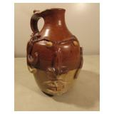 Alewine pottery folk art face jug