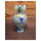 8" fenton glass heart vase